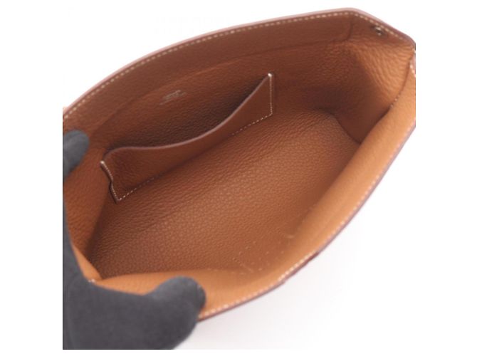 Borsa a Spalla Vide Poche Hermès Marrone D'oro - vista 3