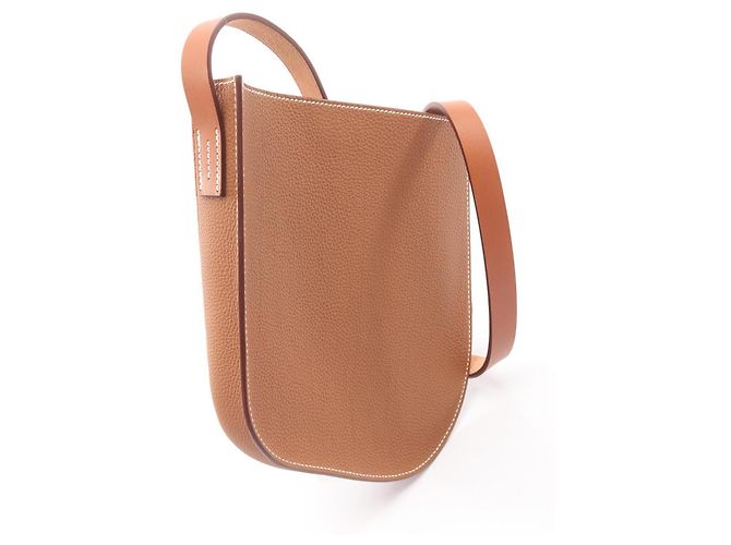 Borsa a Spalla Hermès Hermès Perspective Cavaliere 21 Marrone D'oro - vista 2
