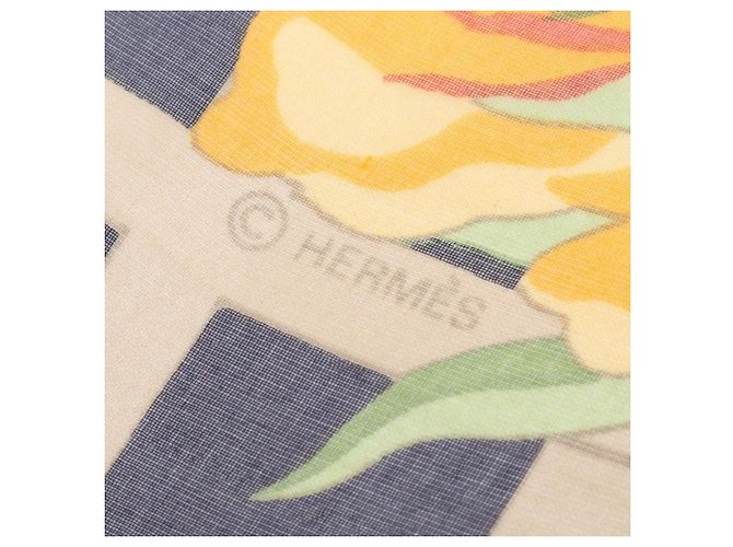 Hermès Carré 140 Foulard in Seta Blu Navy Multicolore - vista 3