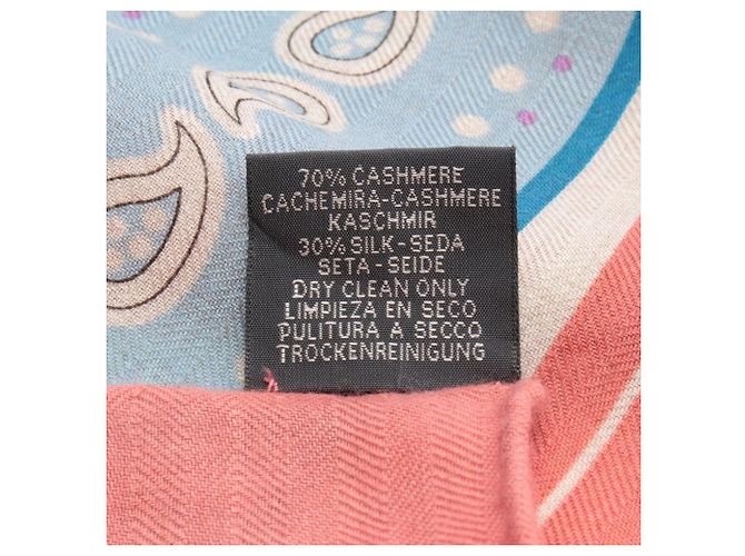 Sciarpa Hermès Carre Jean 140 Selle de Dignitaire Rosa Multicolore - vista 3