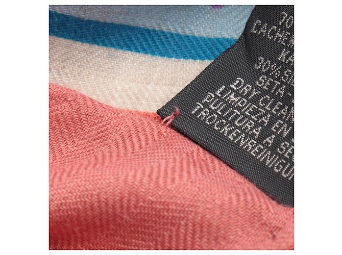 Sciarpa Hermès Carre Jean 140 Selle de Dignitaire Rosa Multicolore - vista 5