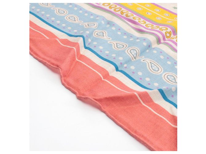 Sciarpa Hermès Carre Jean 140 Selle de Dignitaire Rosa Multicolore - vista 6