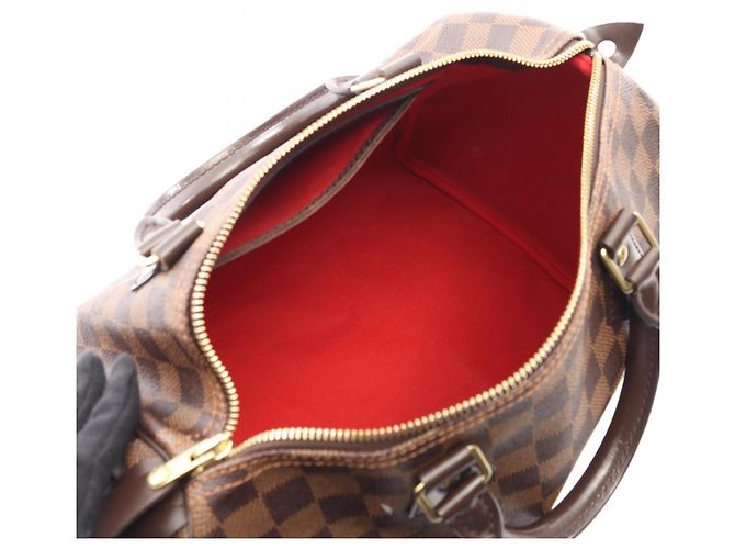 Borsa Louis Vuitton Speedy 30 Marrone Damier ebene - vista 3