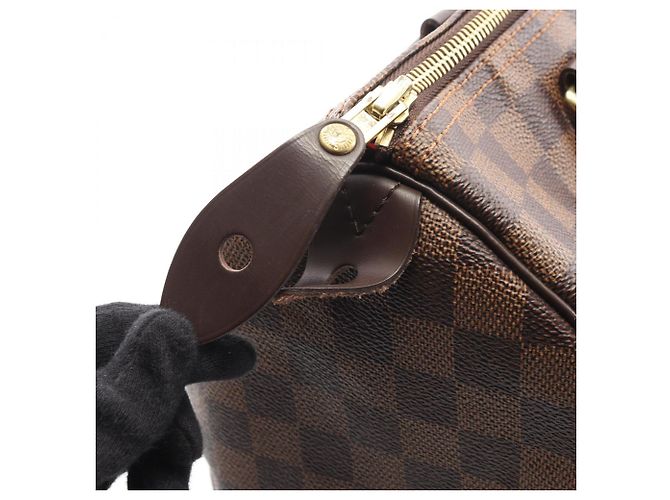 Borsa Louis Vuitton Speedy 30 Marrone Damier ebene - vista 9