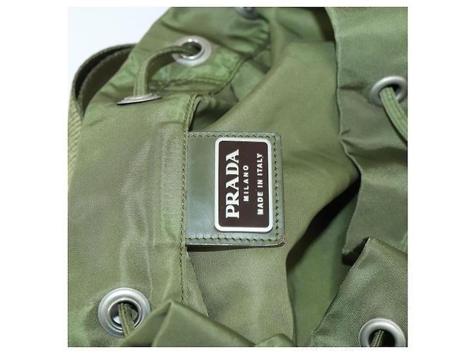 PRADA Backpack Nylon Khaki Silver Auth bs32692 Silvery - view 22