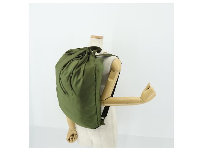 PRADA Backpack Nylon Khaki Silver Auth bs32692 Silvery - view 23