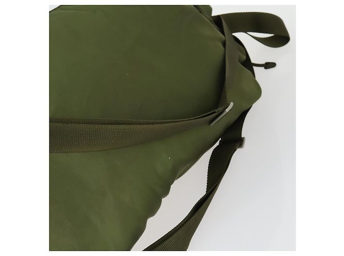 PRADA Backpack Nylon Khaki Silver Auth bs32692 Silvery - view 8