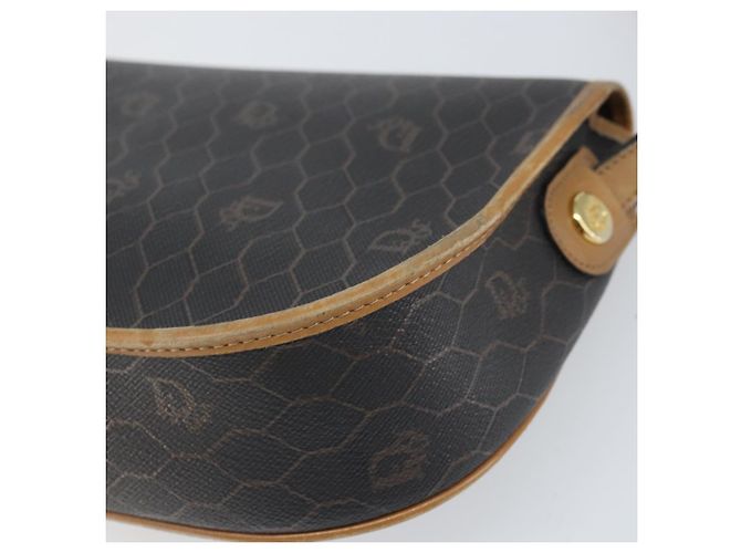 Christian Dior Borsa a spalla in tela a nido d'ape PVC nera e dorata Auth BA10439 Nero D'oro - vista 12