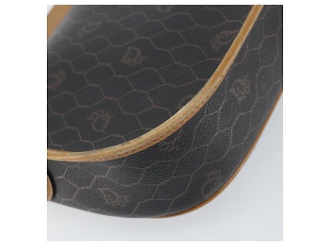 Christian Dior Borsa a spalla in tela a nido d'ape PVC nera e dorata Auth BA10439 Nero D'oro - vista 13