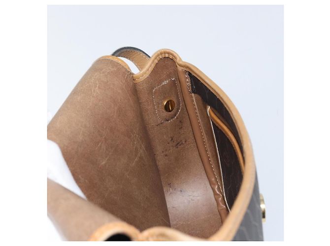 Christian Dior Borsa a spalla in tela a nido d'ape PVC nera e dorata Auth BA10439 Nero D'oro - vista 19