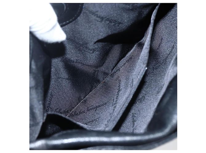 Borsa a Spalla Salvatore Ferragamo in Pelle Oro Nero Auth ka2367 D'oro - vista 19