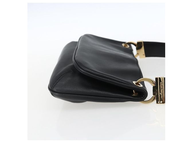 Borsa a Spalla Salvatore Ferragamo in Pelle Oro Nero Auth ka2367 D'oro - vista 4