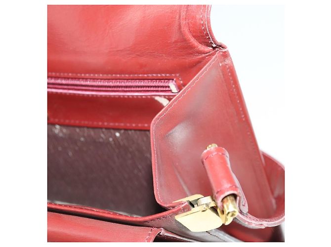 CARTIER Bolso de Hombro Must Line Cuero Burdeos Oro Auth ep12994 Dorado - vista 15