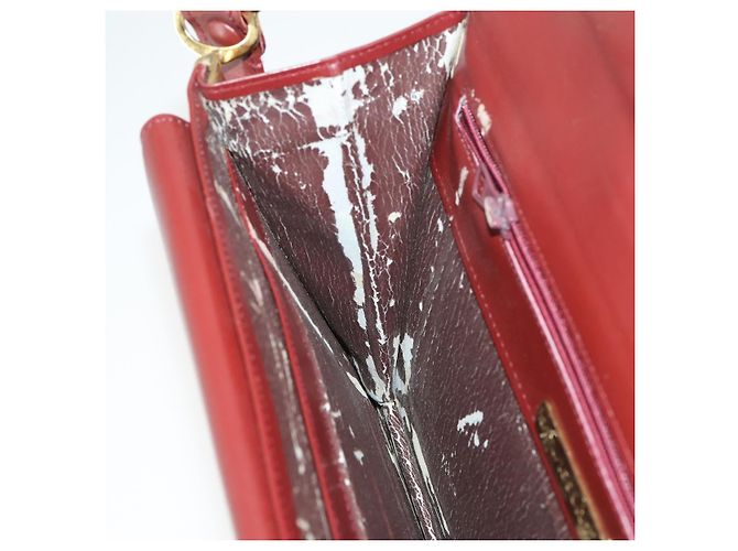 CARTIER Bolso de Hombro Must Line Cuero Burdeos Oro Auth ep12994 Dorado - vista 18