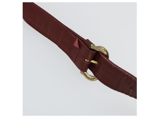 CARTIER Bolso de Hombro Must Line Cuero Burdeos Oro Auth ep12994 Dorado - vista 8