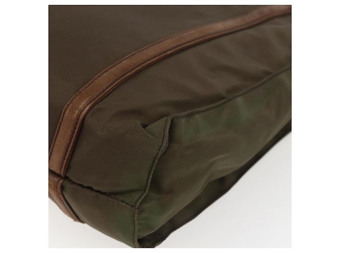 PRADA Borsa a mano in nylon pelle khaki argento Auth ti3735 Cachi - vista 15