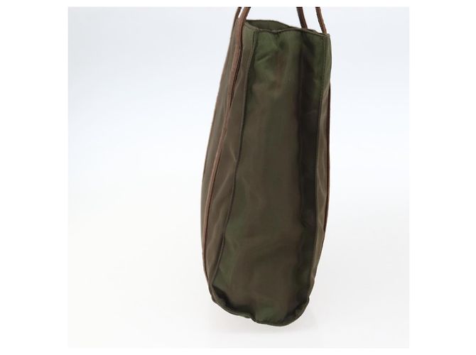 PRADA Borsa a mano in nylon pelle khaki argento Auth ti3735 Cachi - vista 3