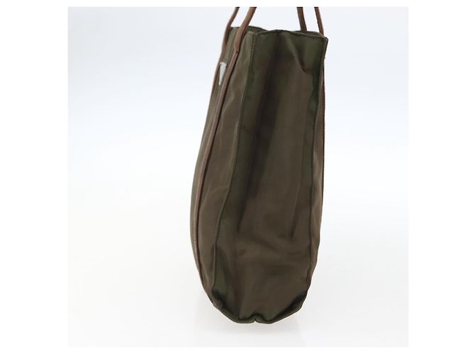 PRADA Borsa a mano in nylon pelle khaki argento Auth ti3735 Cachi - vista 4