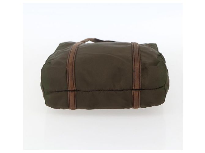 PRADA Borsa a mano in nylon pelle khaki argento Auth ti3735 Cachi - vista 5