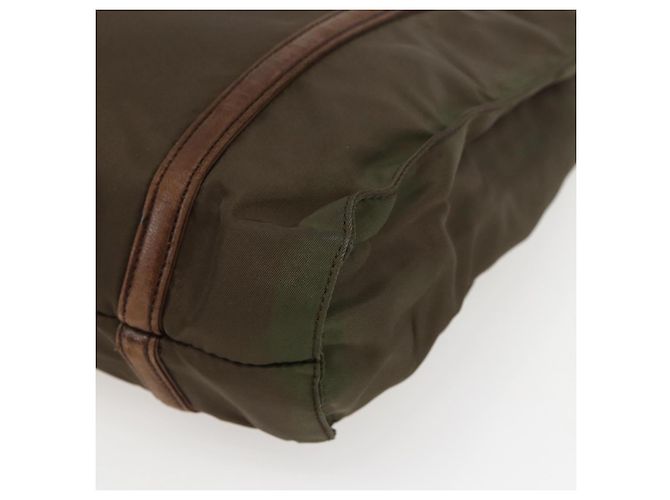 PRADA Borsa a mano in nylon pelle khaki argento Auth ti3735 Cachi - vista 9
