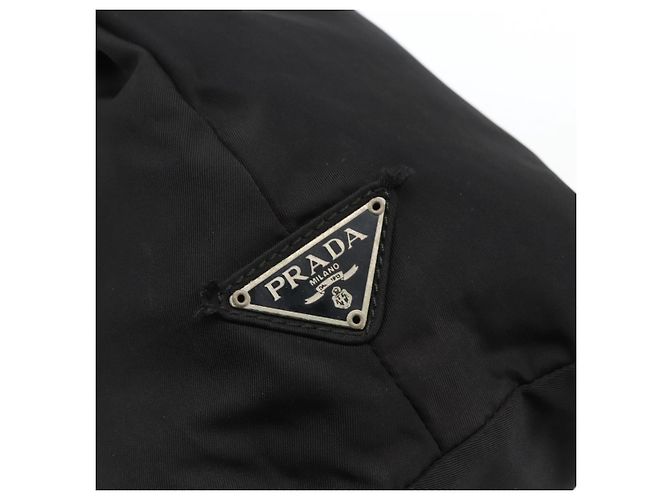 Borsa Tote PRADA in nylon nero argento Auth bs33254 - vista 17