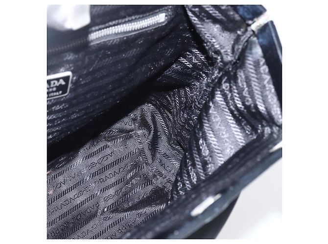 Borsa Tote PRADA in nylon nero argento Auth bs33254 - vista 18
