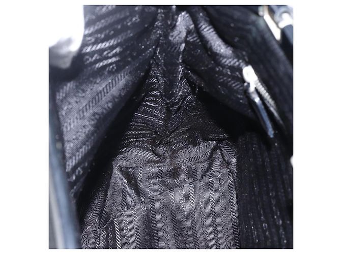 Borsa Tote PRADA in nylon nero argento Auth bs33254 - vista 19