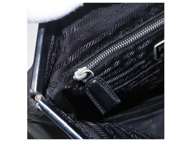 Borsa Tote PRADA in nylon nero argento Auth bs33254 - vista 20