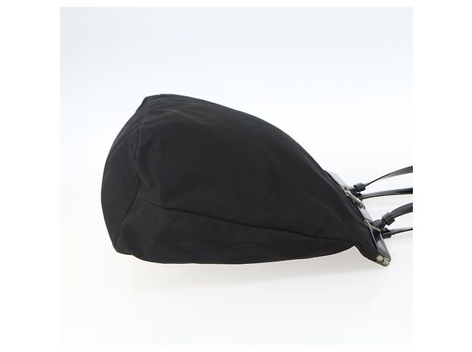 Borsa Tote PRADA in nylon nero argento Auth bs33254 - vista 4