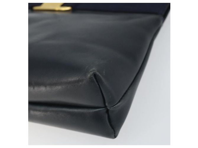 Borsa a Spalla Salvatore Ferragamo in Pelle Blu Navy Oro Auth bs33229 D'oro - vista 9