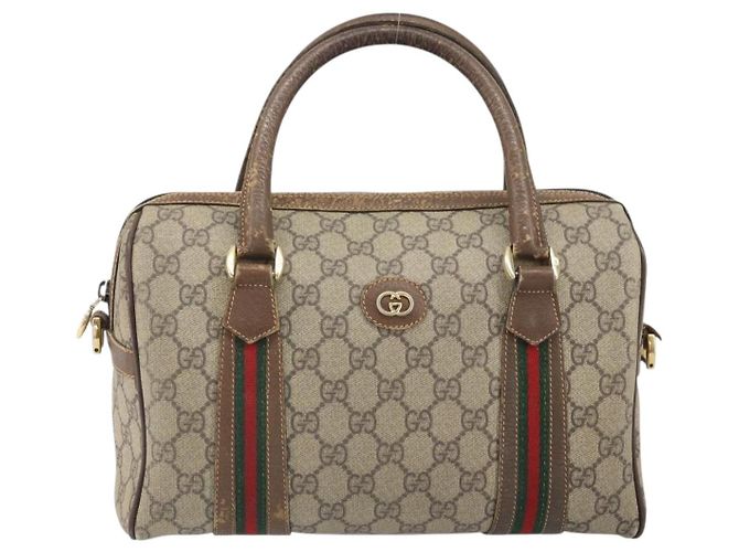 Borsa Sherry Line GG Supreme Web di GUCCI in PVC beige 002 115 6697 4023 Auth BA10364 - vista 13