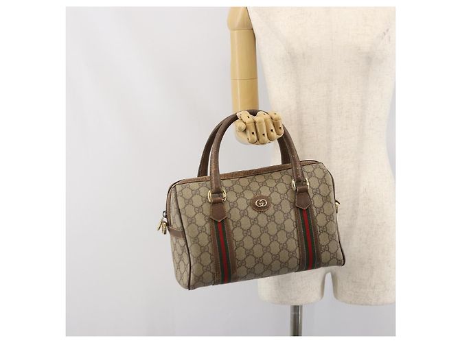 Borsa Sherry Line GG Supreme Web di GUCCI in PVC beige 002 115 6697 4023 Auth BA10364 - vista 23