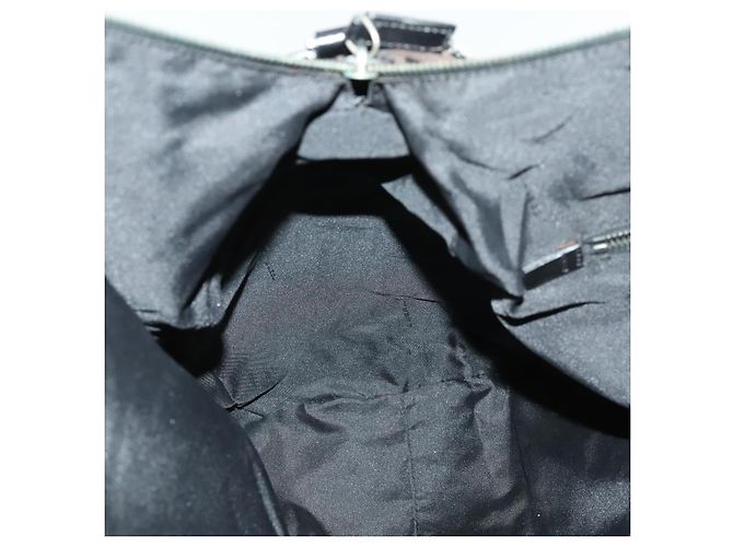 Borsa Boston in tela Zucchino FENDI nera e marrone Auth ep13122 Nero - vista 20
