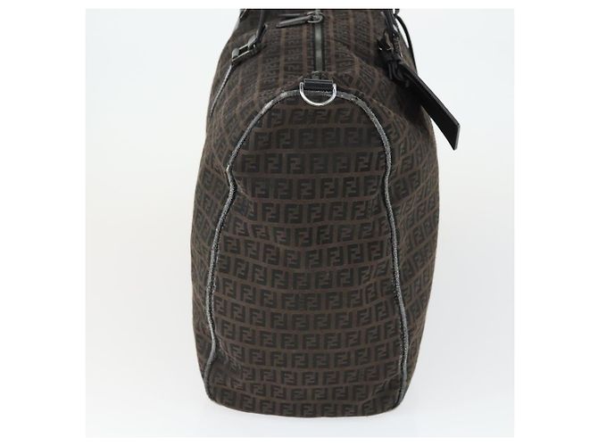 Borsa Boston in tela Zucchino FENDI nera e marrone Auth ep13122 Nero - vista 4
