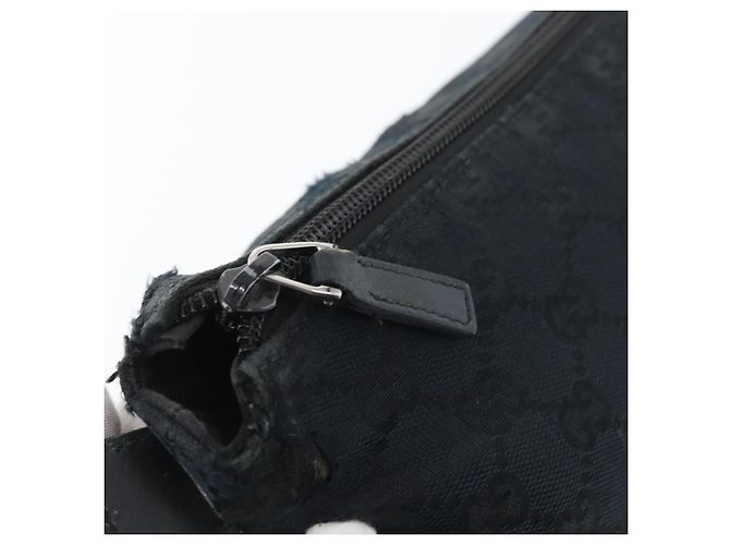 Borsa a Spalla GG Canvas Gucci Nera Argento 145857 Auth ti3750 Nero - vista 10