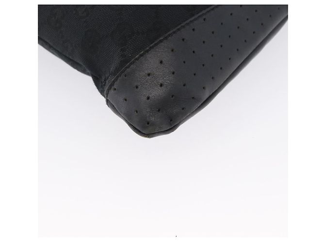 Borsa a Spalla GG Canvas Gucci Nera Argento 145857 Auth ti3750 Nero - vista 15