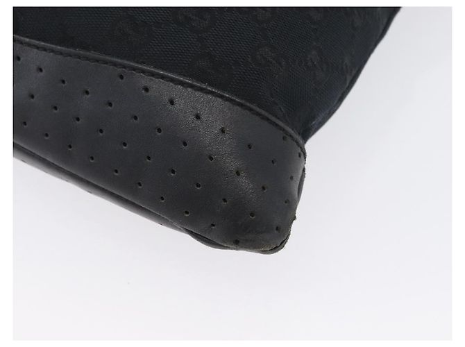 Borsa a Spalla GG Canvas Gucci Nera Argento 145857 Auth ti3750 Nero - vista 16