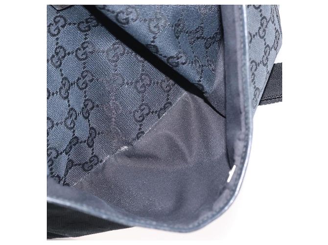 Borsa a Spalla GG Canvas Gucci Nera Argento 145857 Auth ti3750 Nero - vista 24