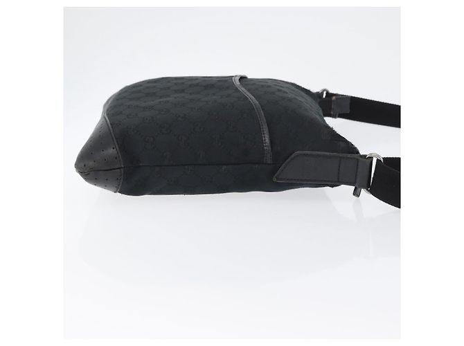 Borsa a Spalla GG Canvas Gucci Nera Argento 145857 Auth ti3750 Nero - vista 3
