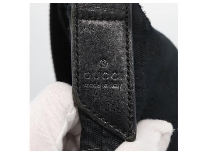 Borsa a Spalla GG Canvas Gucci Nera Argento 145857 Auth ti3750 Nero - vista 9
