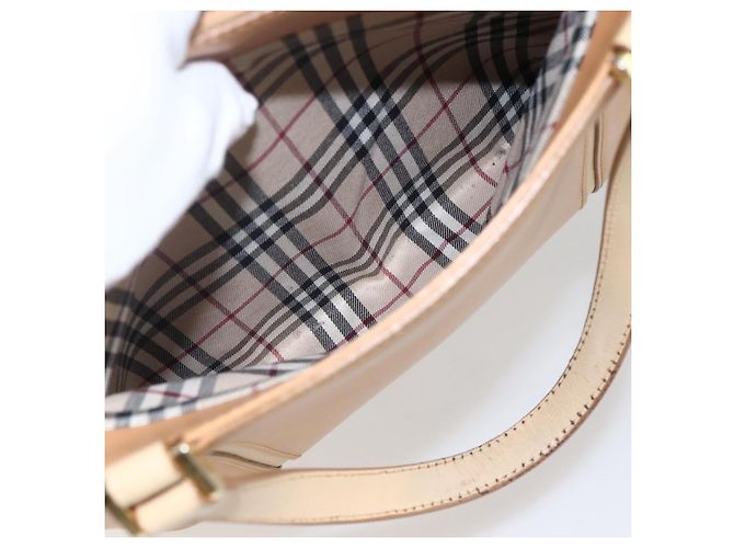 Burberry Borsa a mano in pelle beige oro Auth BA10666 D'oro - vista 22