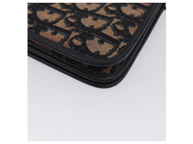 Borsa a spalla in tela Chain Trotter Christian Dior blu navy e oro Auth ka2389 D'oro - vista 11