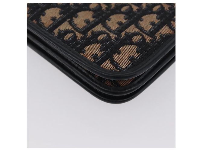 Borsa a spalla in tela Chain Trotter Christian Dior blu navy e oro Auth ka2389 D'oro - vista 12