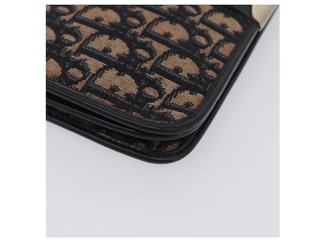 Borsa a spalla in tela Chain Trotter Christian Dior blu navy e oro Auth ka2389 D'oro - vista 9