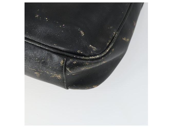 Borsa a mano in pelle nera e oro GUCCI Bamboo Auth 170494 Nero D'oro - vista 15