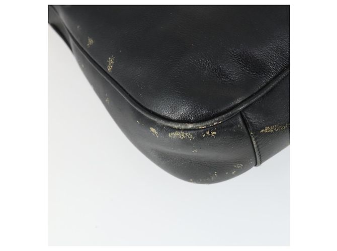 Borsa a mano in pelle nera e oro GUCCI Bamboo Auth 170494 Nero D'oro - vista 16