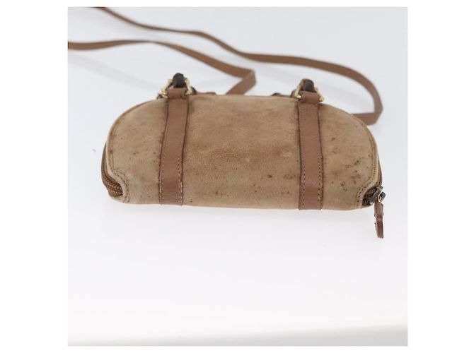 Borsa a mano in nylon Gucci Bamboo 2 vie marrone argento 039 1705 0701 Auth bs33342 - vista 5