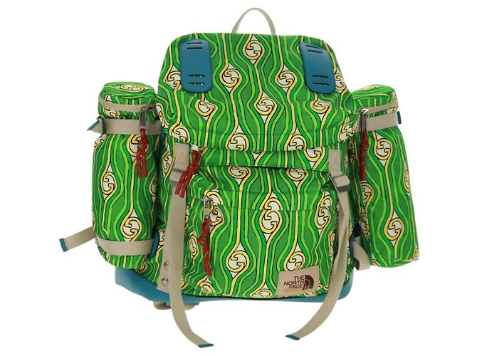 GUCCI Zaino The North Face in nylon verde argento 650294 Auth 170794SAM - vista 13