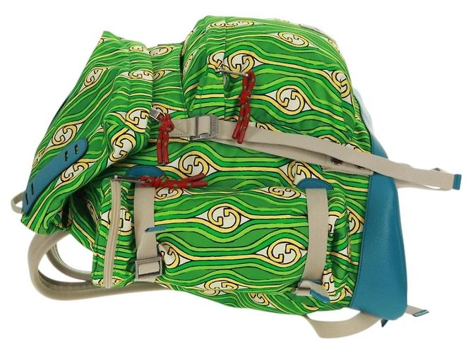 GUCCI Zaino The North Face in nylon verde argento 650294 Auth 170794SAM - vista 3