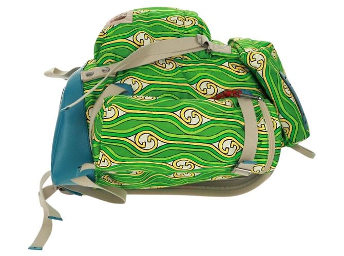 GUCCI Zaino The North Face in nylon verde argento 650294 Auth 170794SAM - vista 4